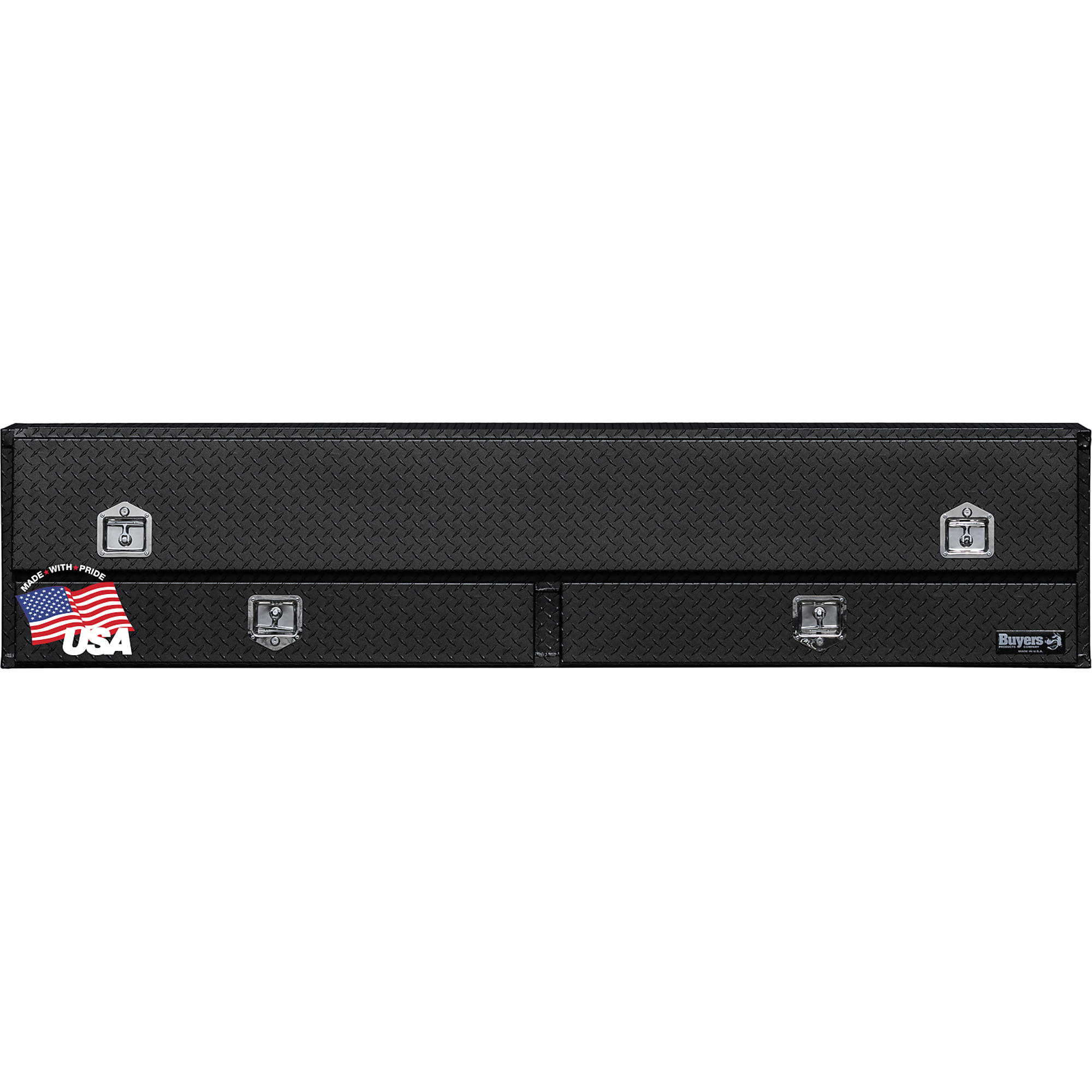 Buyers Products Matte Black Diamond Tread Aluminum Pick-Up Truck Contractor With Lower Drawers Topsider Truck Tool Box Series